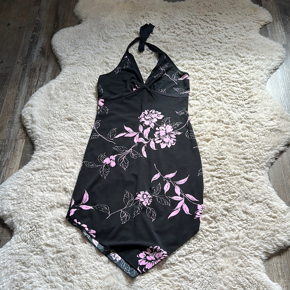 Floral Black and Pink Kids One Piece